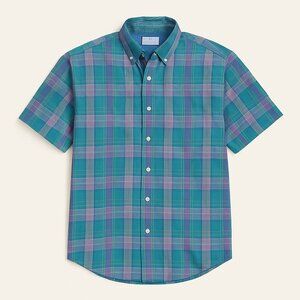 VINTAGE | Conwell Teal & Purple Plaid Buttonup Tee Shirt - Men's Medium